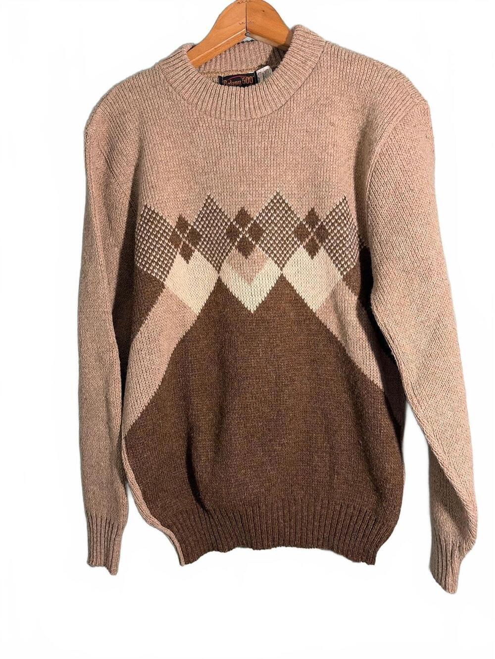 Vintage Botany 500 Argyle Wool Blend Sweater Size Medium